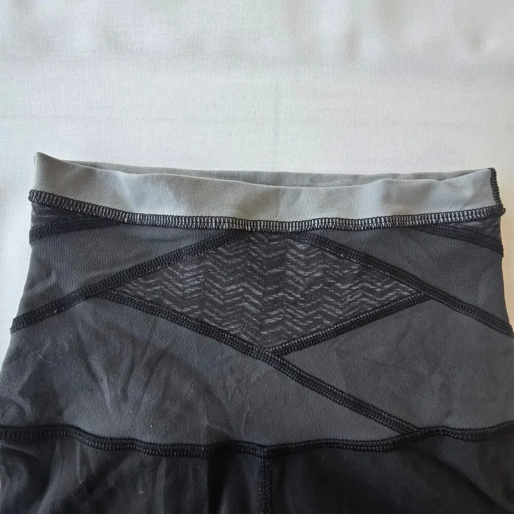 Lululemon womens Wunder Under Crop (Hi-Rise) *Full-On Luon black/gray sz 2